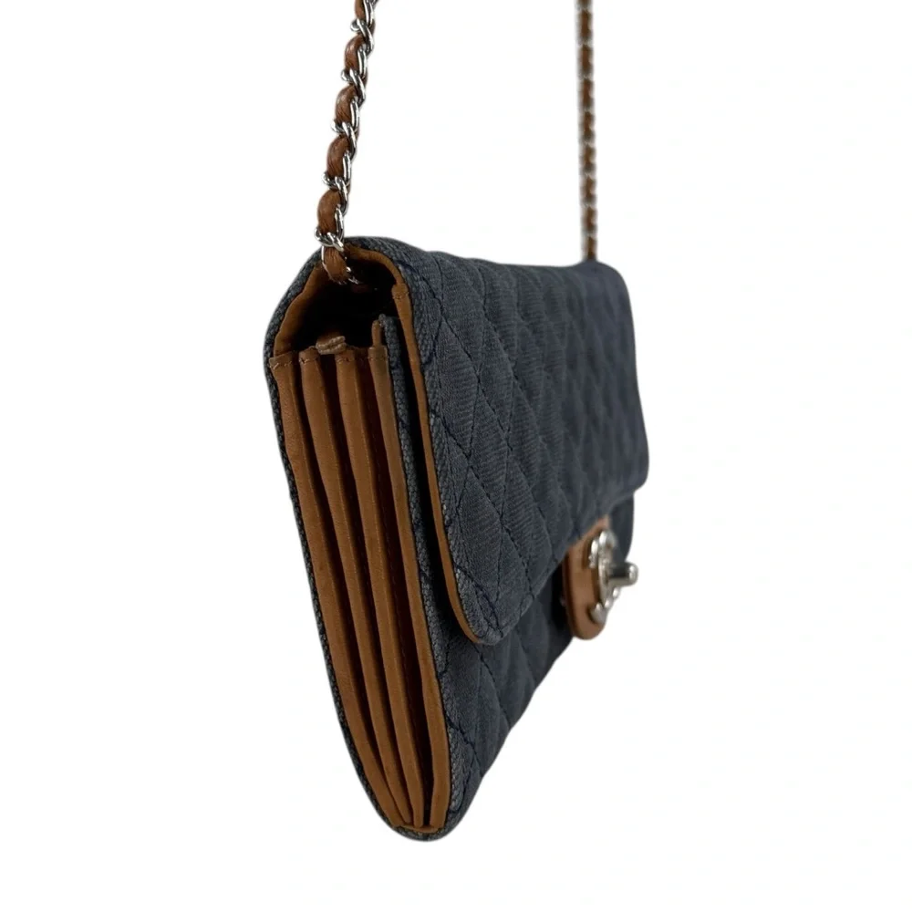 Chanel CC Denim Matelasse Wallet on Chain Shoulder Bag - Picture 5 of 15